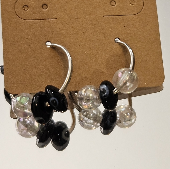 Evil Eye Glass Bead Earrings - Picture 3 of 6